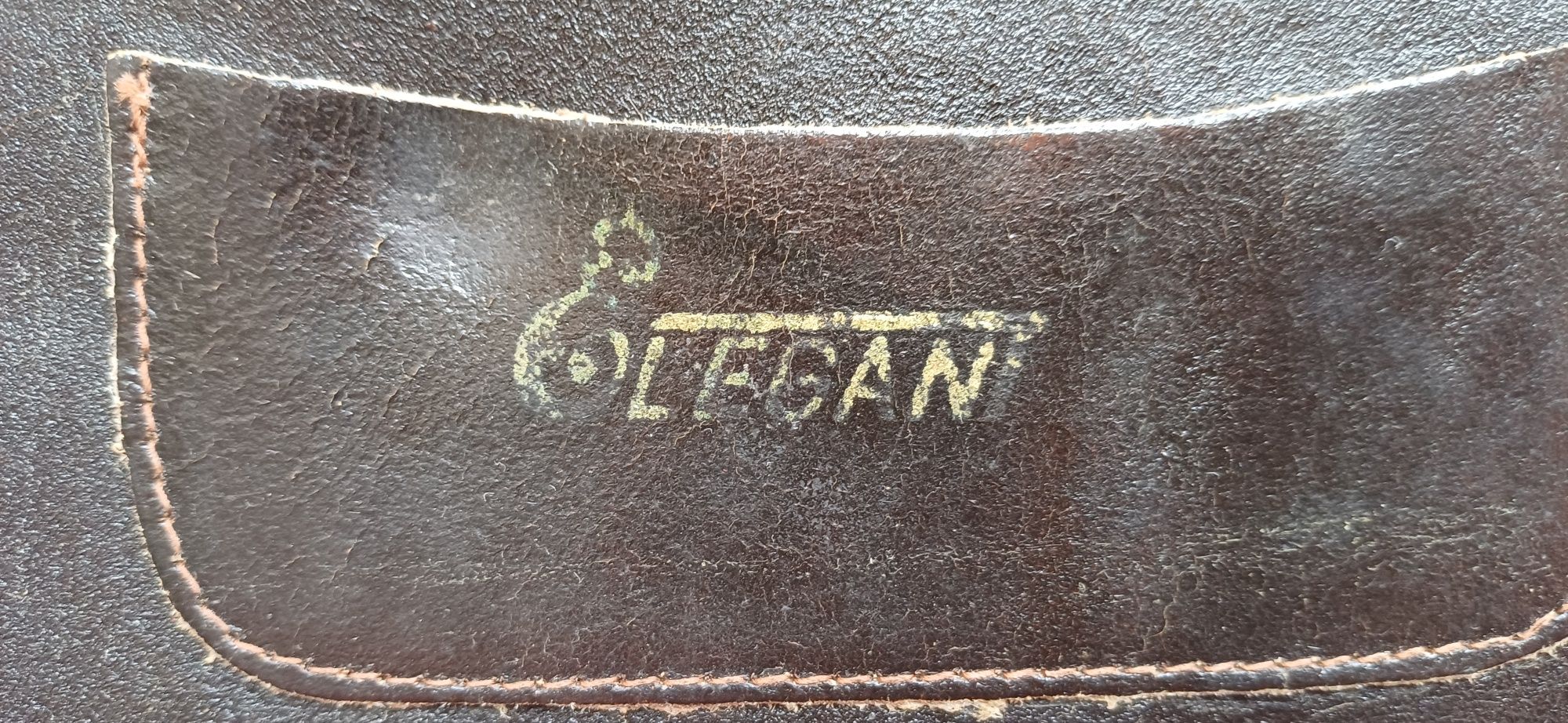 Stary skórzany portfel męski czarny * Elegant * PRL * Vintage