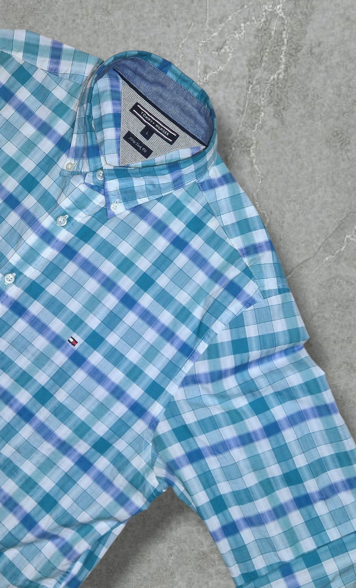 Tommy Hilfiger męska koszula śliczna kratka roz L
