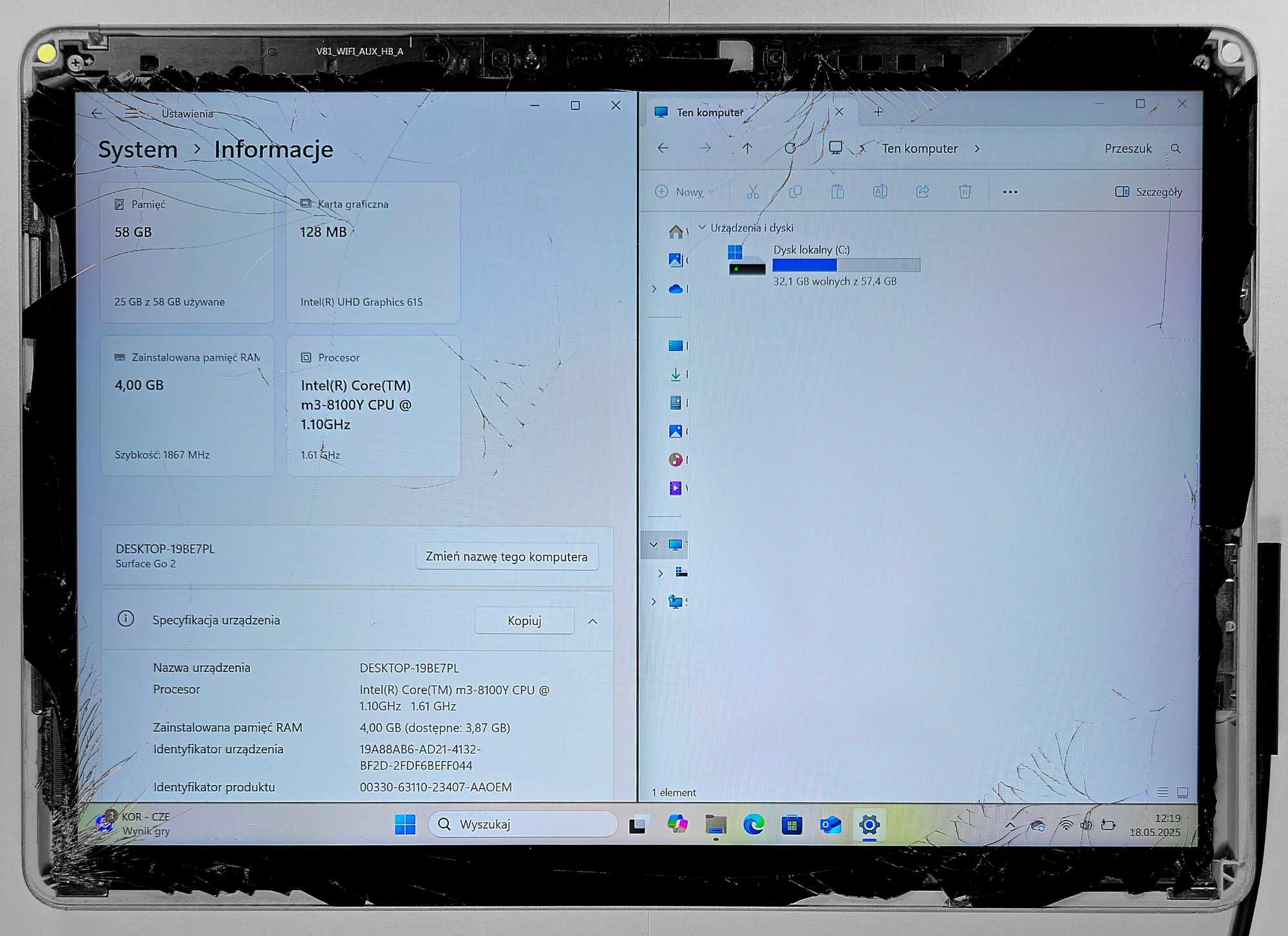 Microsoft Surface GO 2 Intel Core m3-8100Y 4/64 WIN 11 OKAZJA!