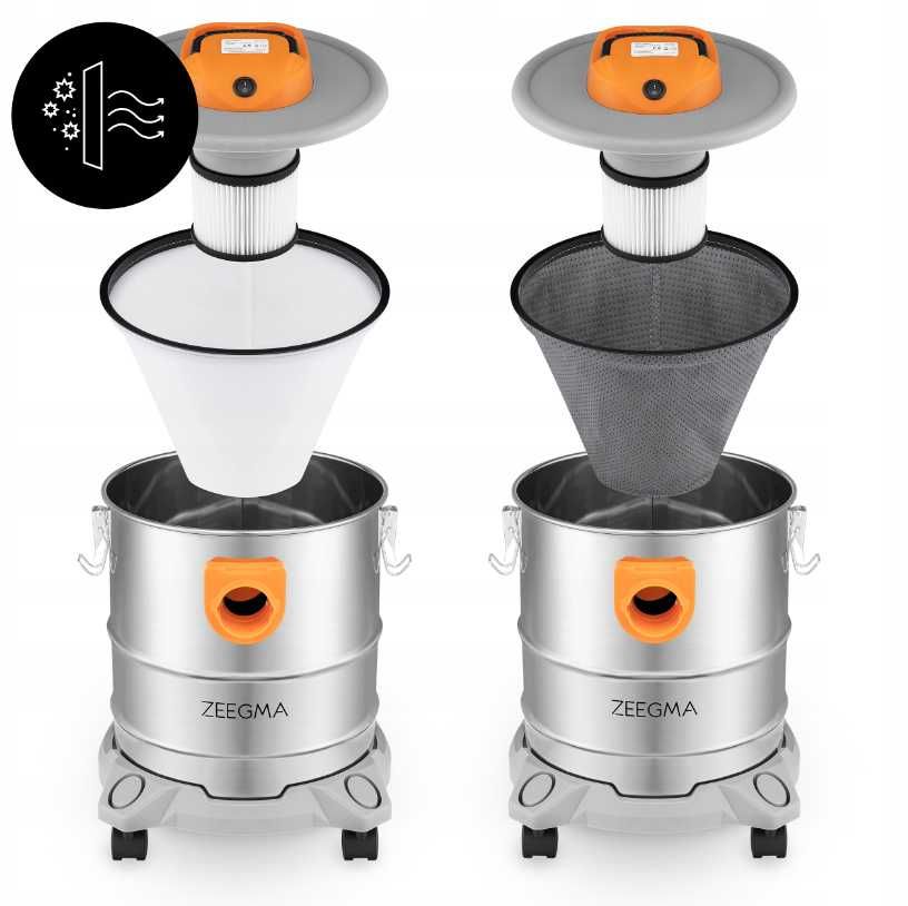 Nowoczesny Odkurzacz Przemysłowy Ash 1600W | Filtr HEPA - WYPRZEDAŻ