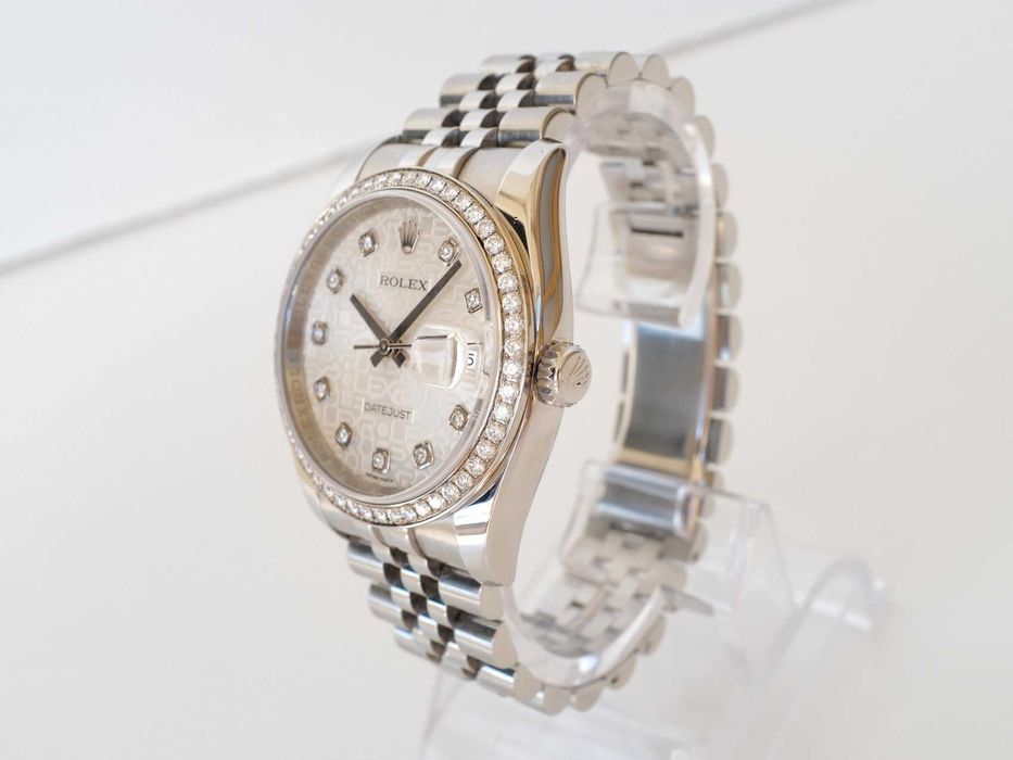 Rolex Datejust 36mm Jubilee Steel Silver Computer Diamond Dial Bezel