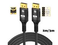 Кабель DisplayPort to DisplayPort 8K/120Hz 4K/240Hz DP2.1 2m, 3m