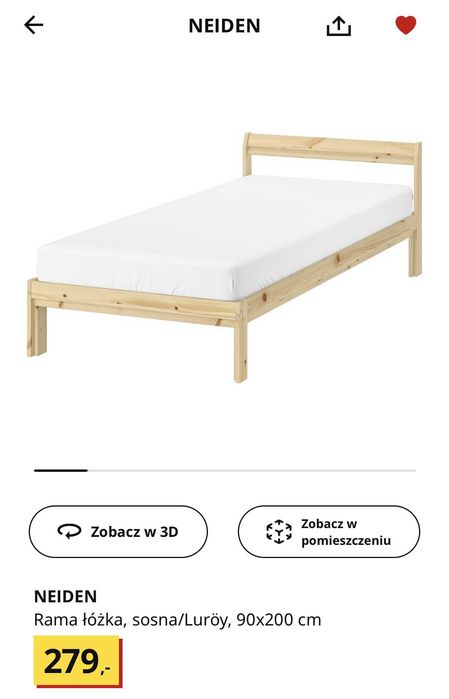 Łóżko Ikea Neiden 90 x 200