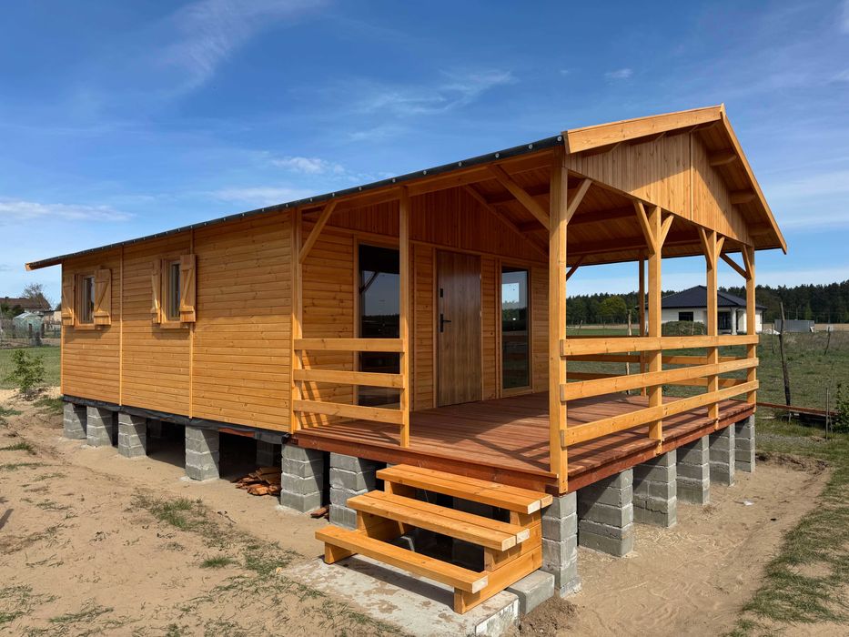 domek drewniany dom z drewna domki drewniane działkowe na ROD WARBIT