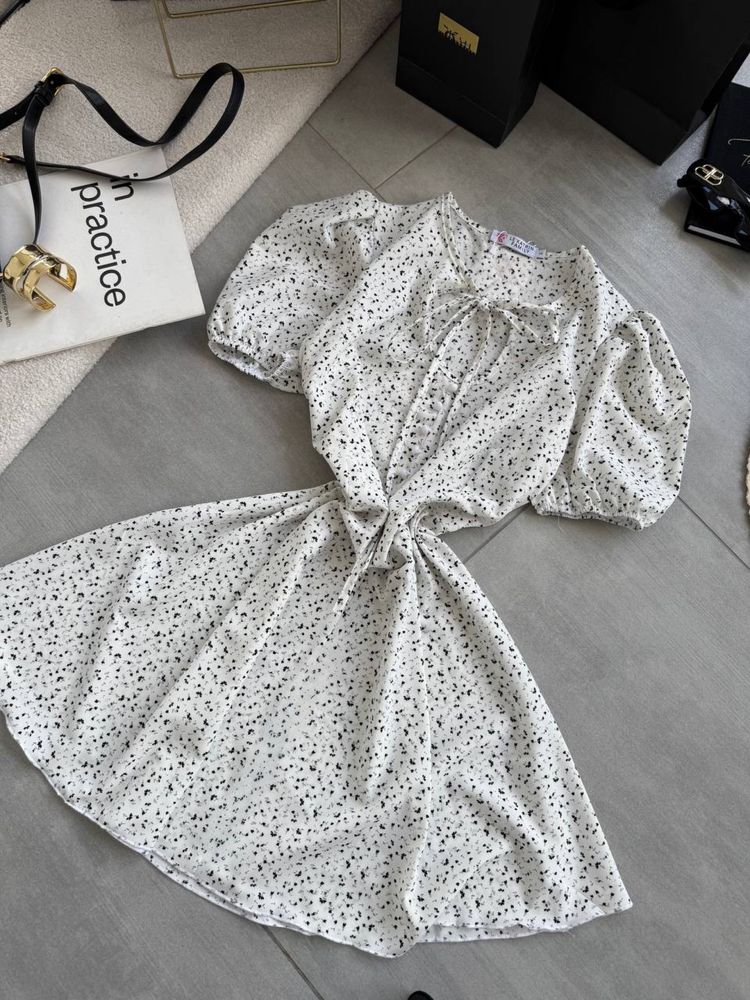 Женское платье из ткани софт S-XL Жіноча сукня чорний,білий