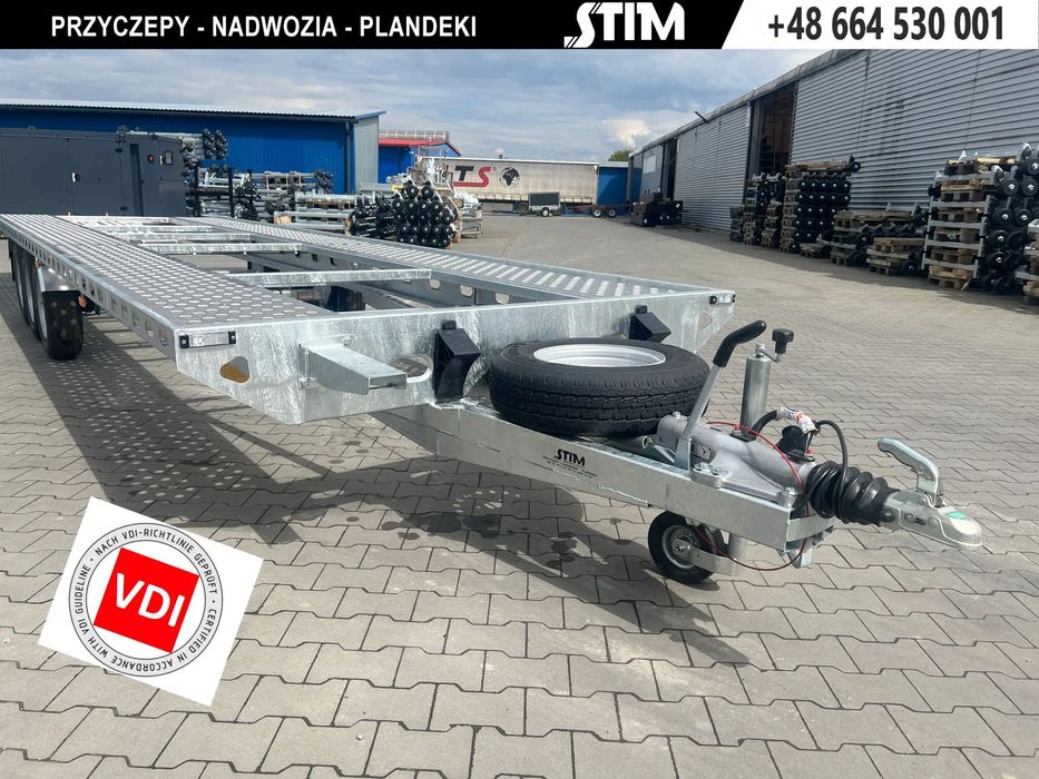 STIM Laweta L23 / LT35-8521ST/RY-14&quot;  Nowa Przyczepa laweta 3 osie | Stal ocynk | Do aut, maszyn, busów
