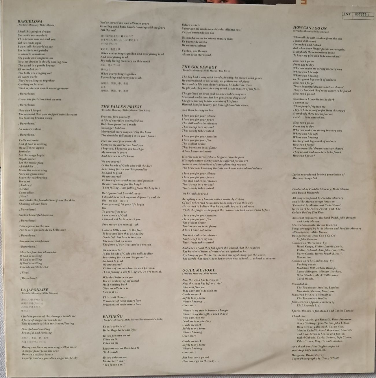 LP Freddie Mercury & Montserrat Caballé  - Barcelona