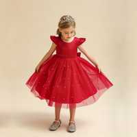 Дитяча святкова сукня випускна пишна червона 120