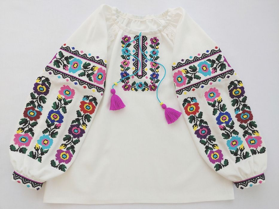 104-140 Вишиванка вишита сорочка на дівчинку