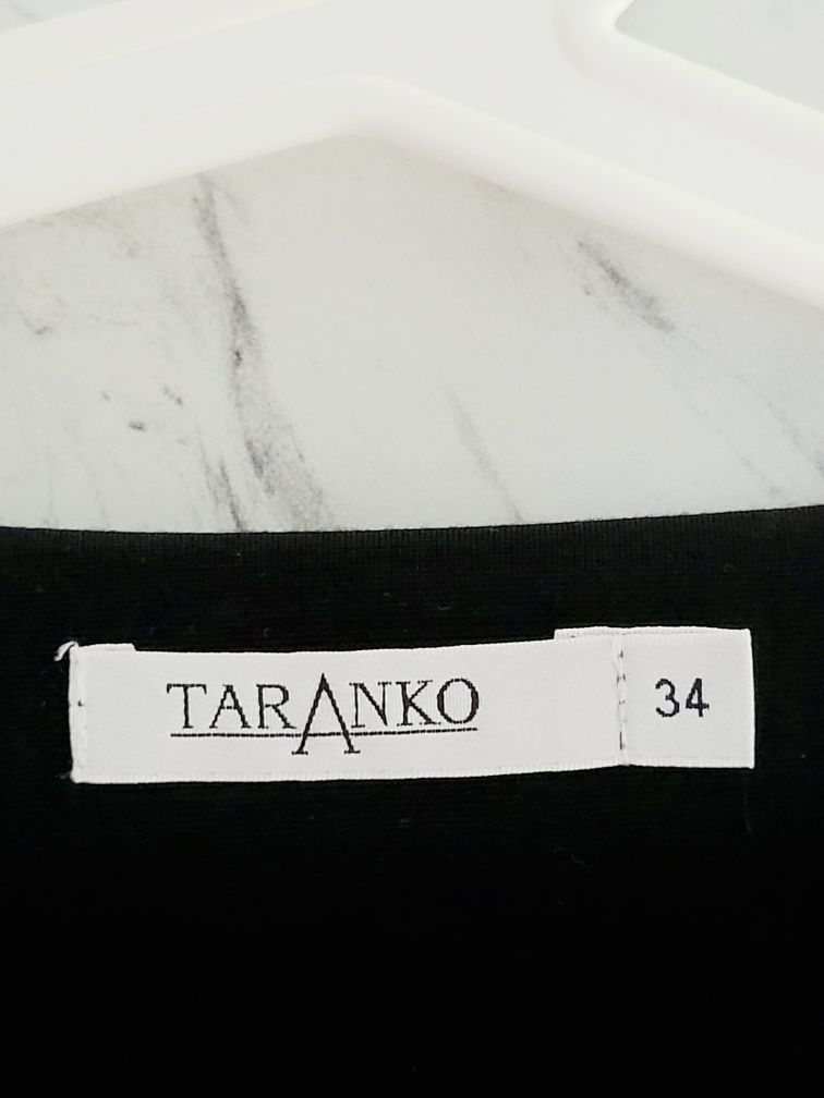 Bluza 34 XS oversize z wyszywanymi kwiatami haft rękawy ¾ minimalizm b