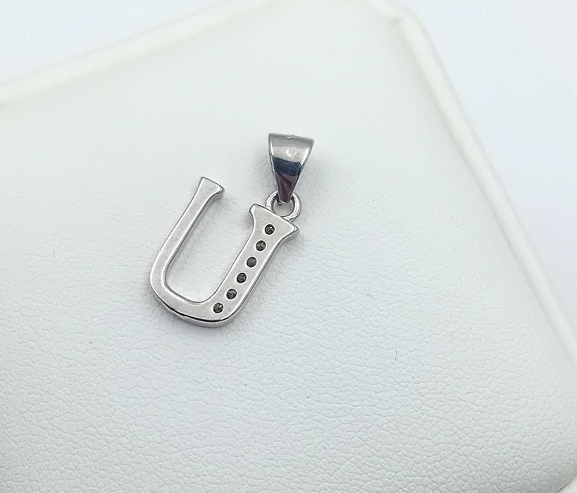Srebrna Przywieszka wisiorek Zawieszka Litera U próba 925/Fajne Okazje