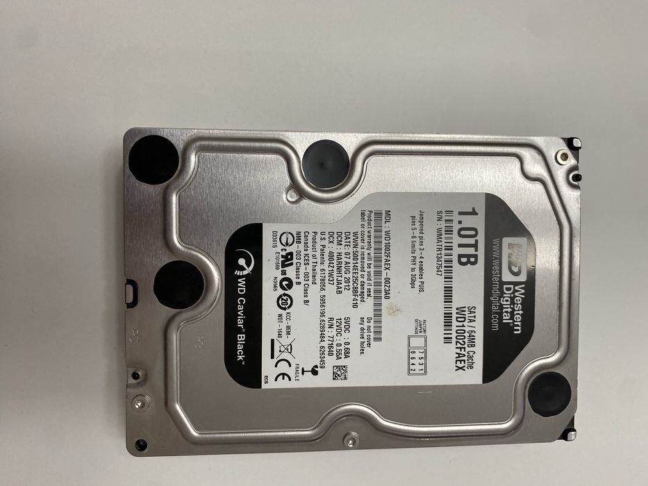 Dysk twardy HDD Western Digital Caviar Black 1TB SATA III 64MB/7200RPM