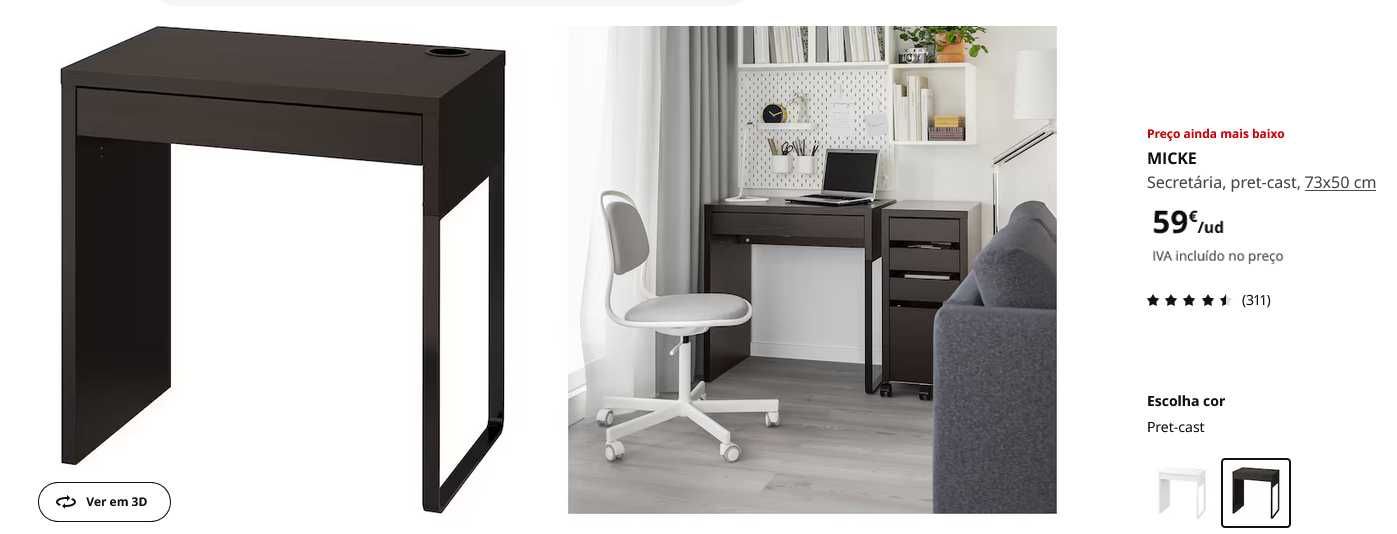 Mesa para Estudos ou Trabalho do IKEA