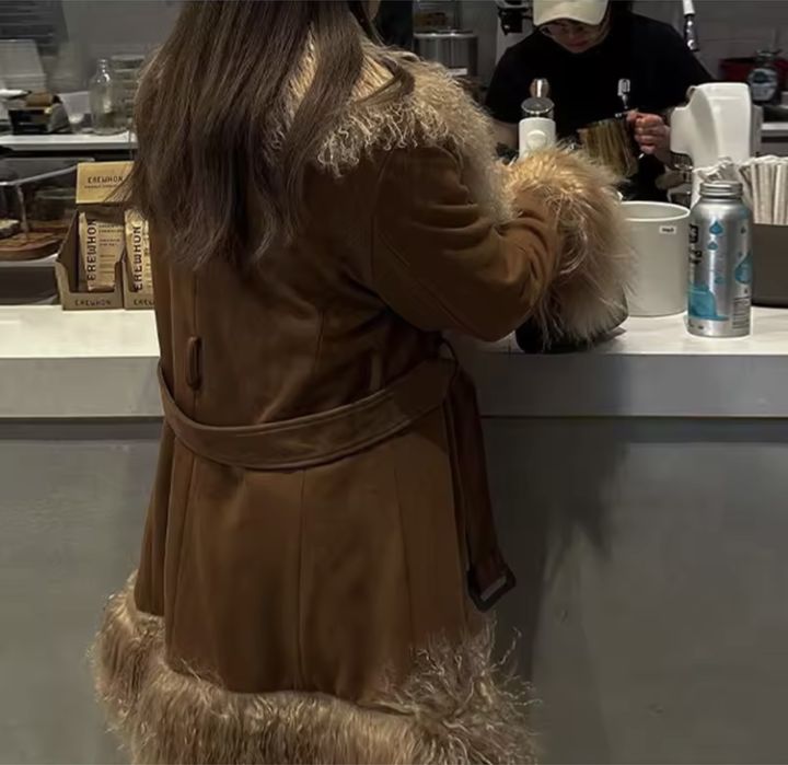 Kontantto plaszcz kozuch futro lama xs-xl