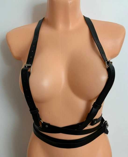 Skórzana uprząż harness regulowana- sexy