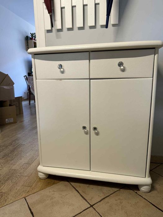 Komoda drewniana, bielona, styl skandynawski