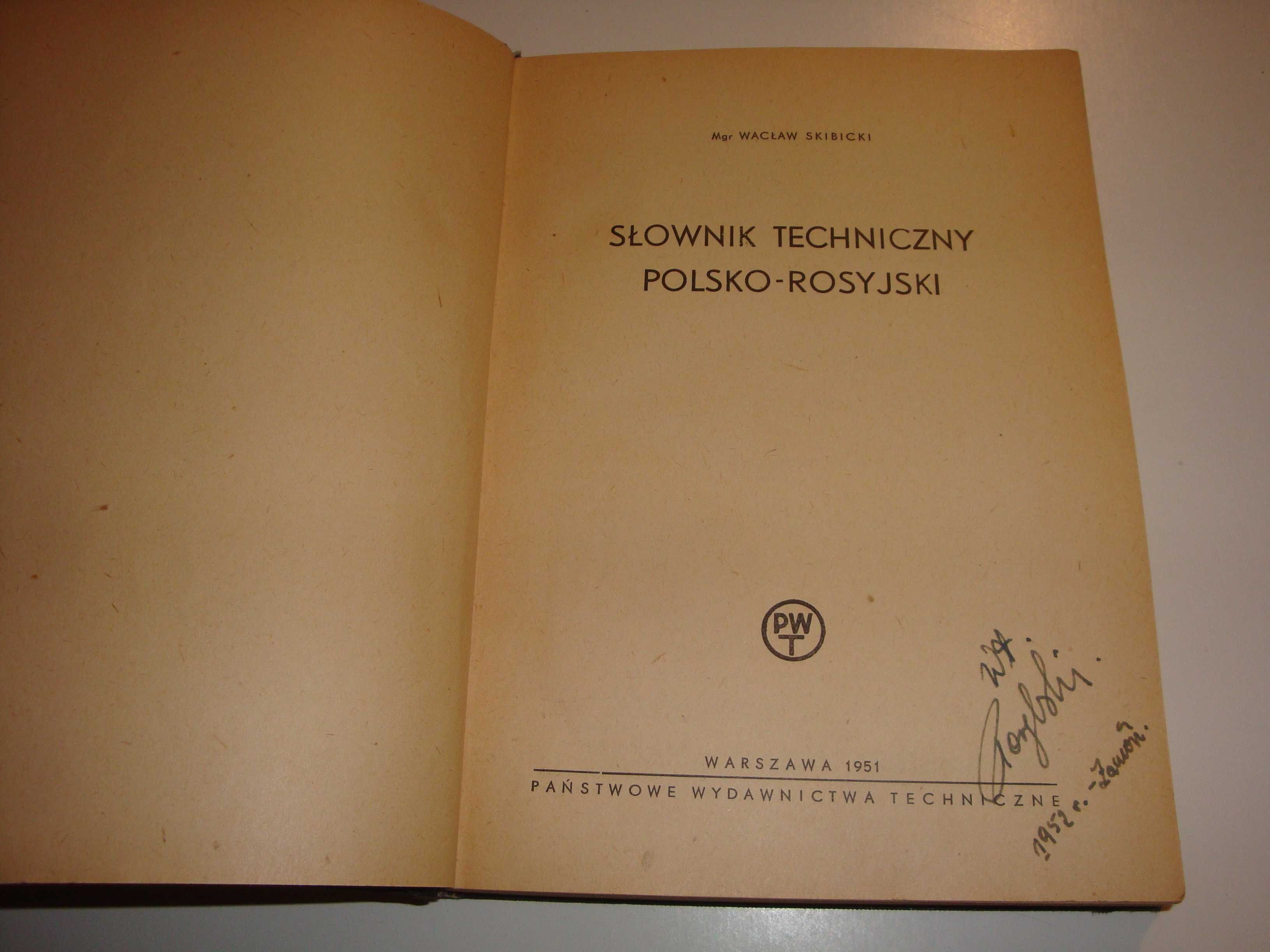 Słownik Techniczny Polsko rosyjski W Skibicki