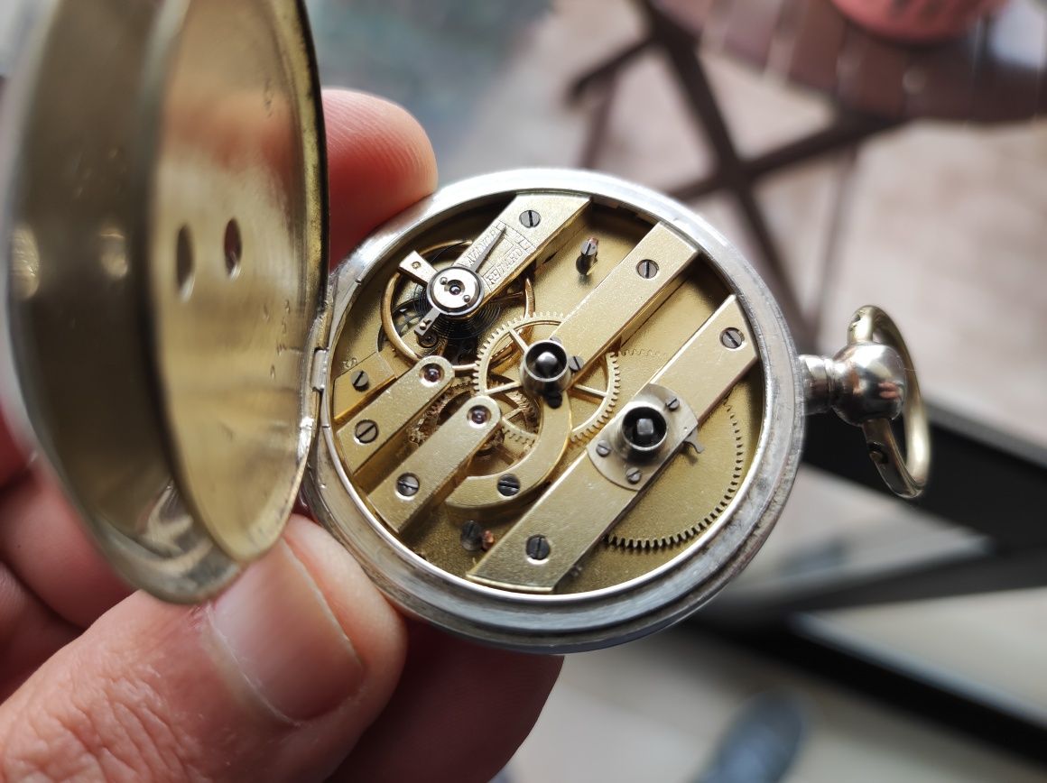 Relógio de bolso antigo de Chave Cilindro