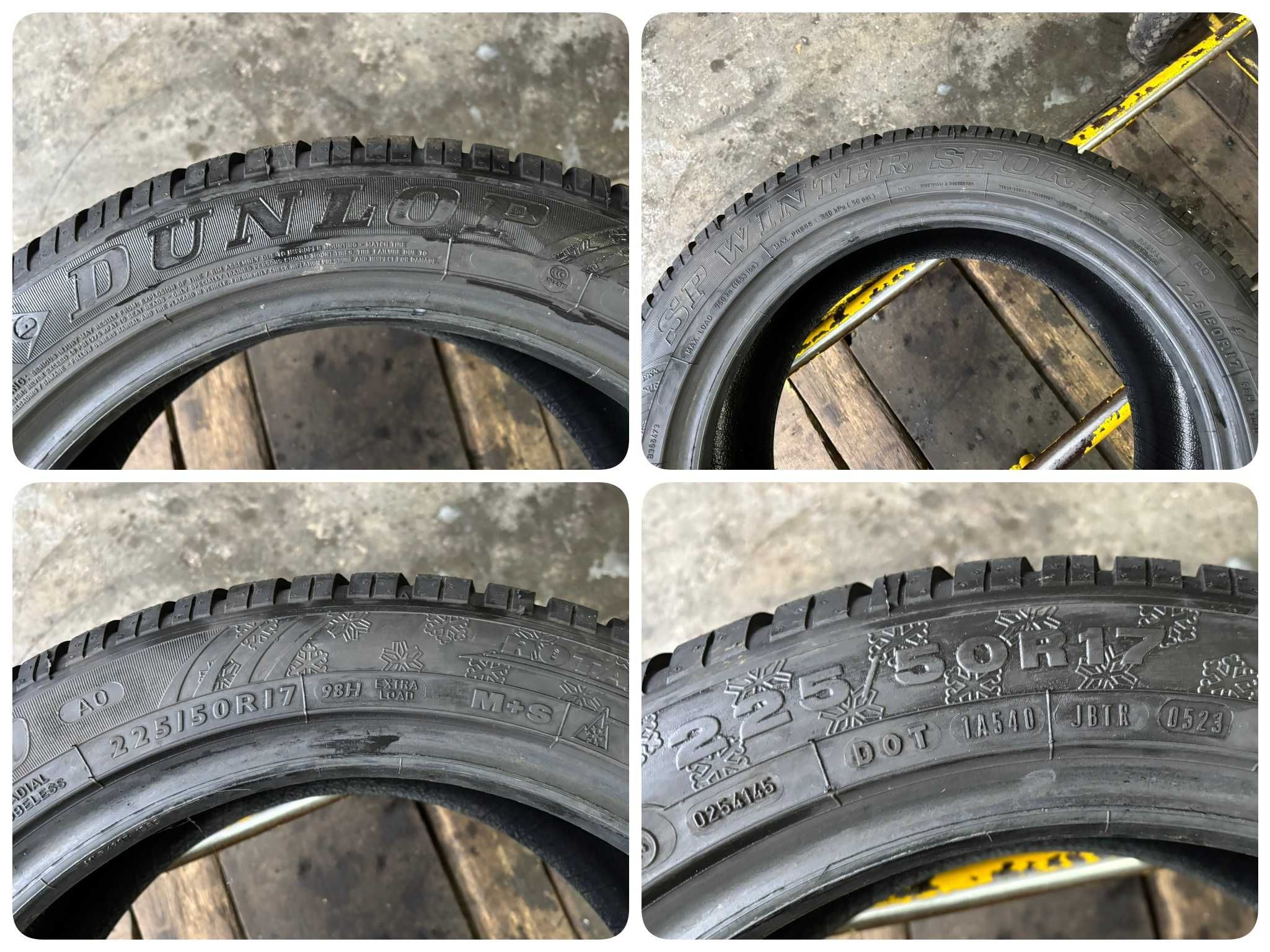 2X Opony Zimowe 225/50R17 98H DUNLOP SP WINTER SPORT 4D AO 7.4MM 2023R