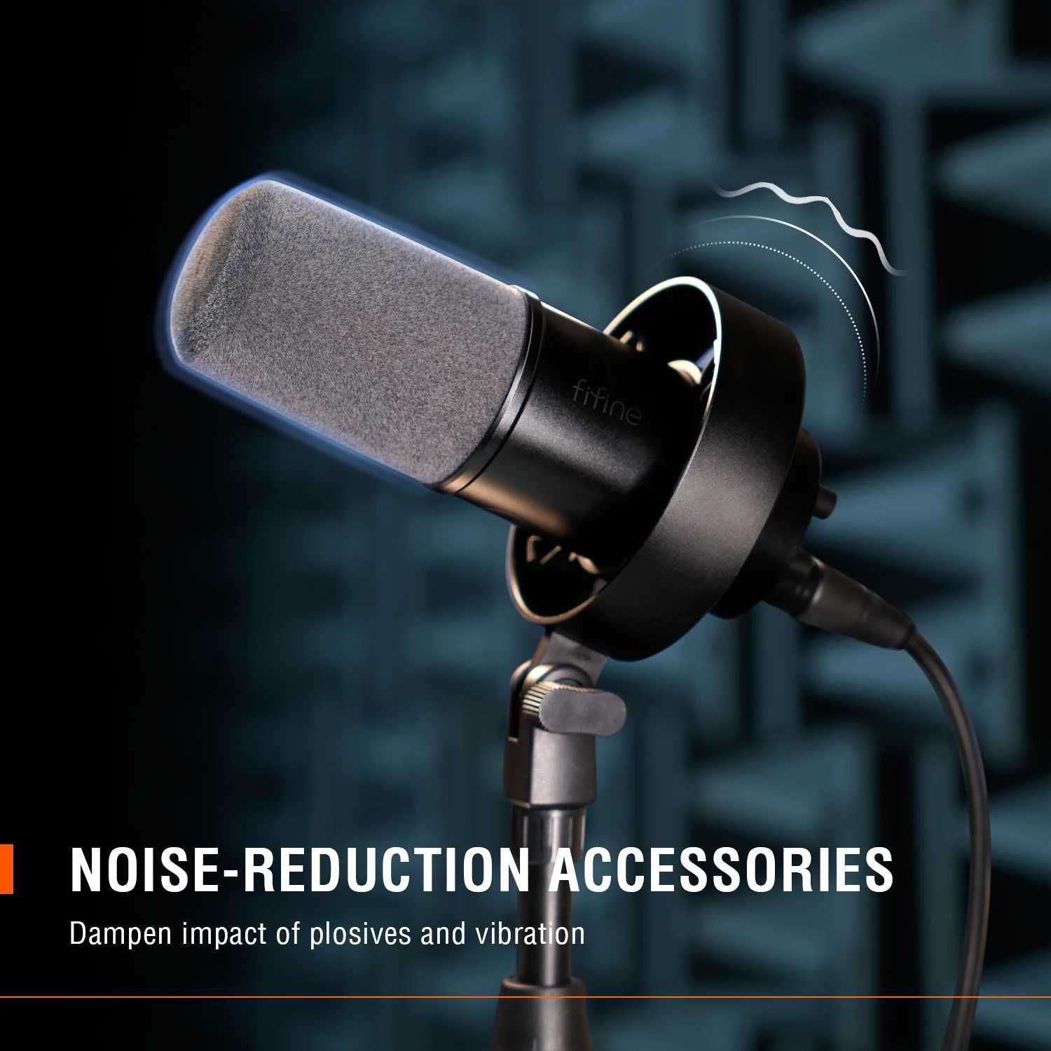 Fifine K688 Мікрофон динамічний USB та XLR (чорний/білий)