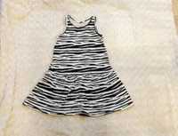 H&M letnia sukienka z falbanką zebra 110-116
