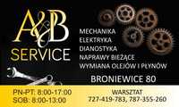 Warsztat Samochodowy naprawa, diagnostyka  "A&B Service" Broniewice 80