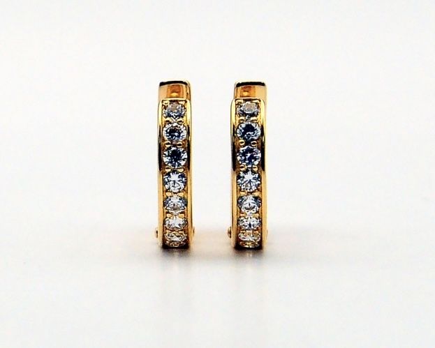 #сережки#золото 585# цирконий# длина 1,5см#