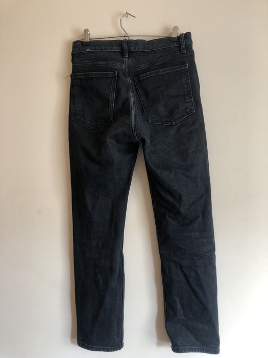 Calças de ganga pretas estilo straight Mango tam36