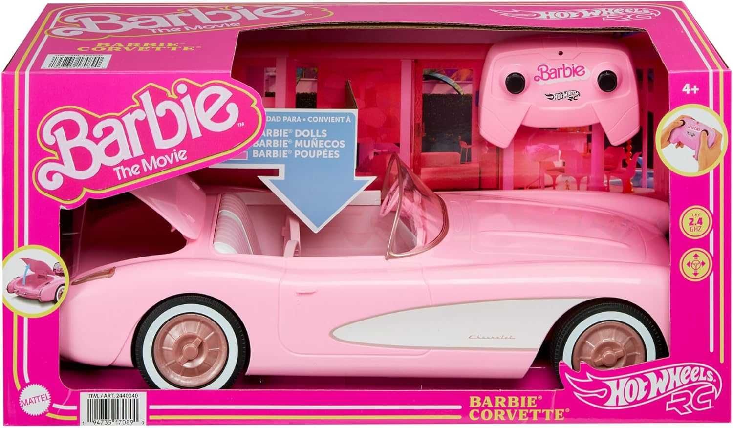 Kabriolet różowy Hot Wheels dla Barbie