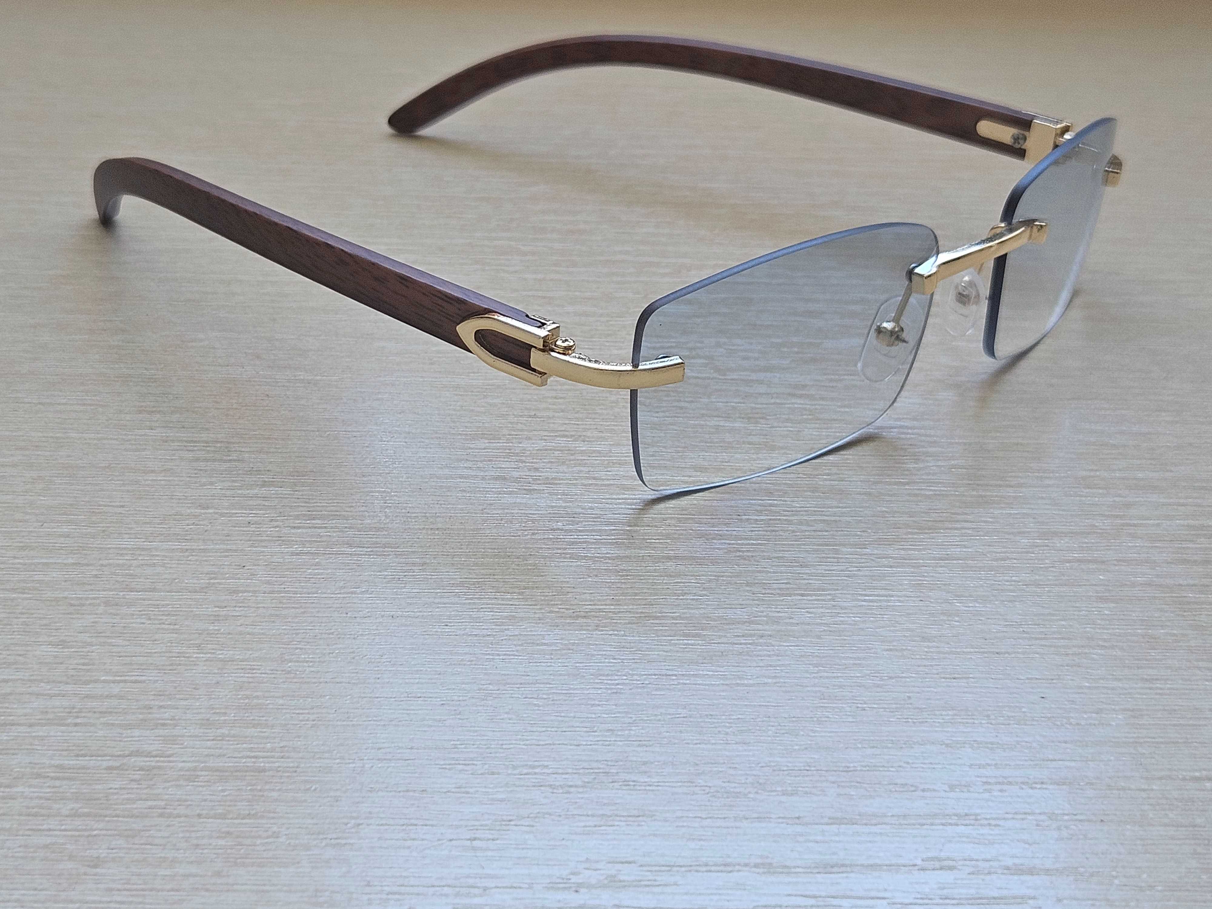Безрамочные безоправные очки под Cartier (новые)