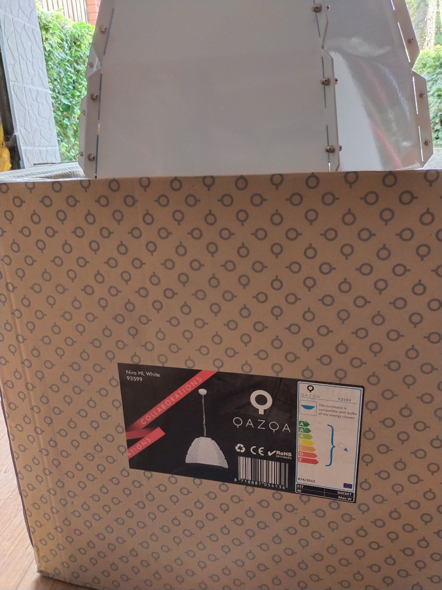 Lampa wisząca metalowa duza  biała loft