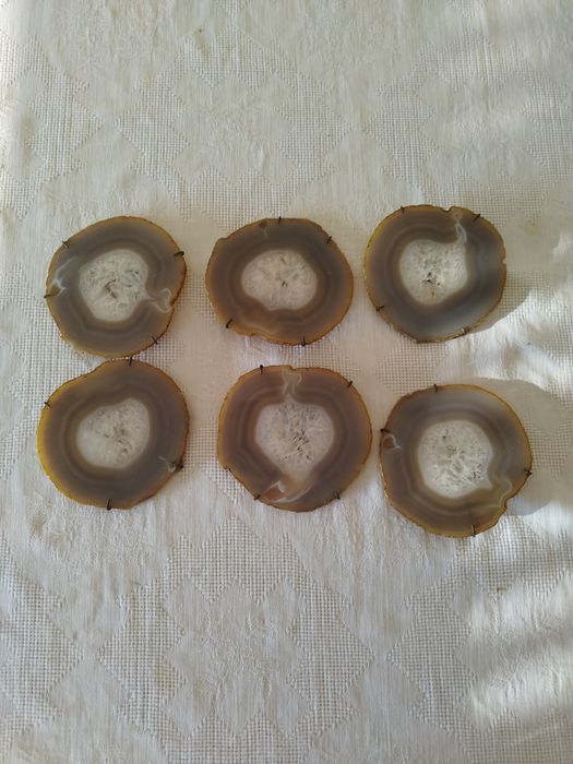 Peças de decoração - fatias de ágata