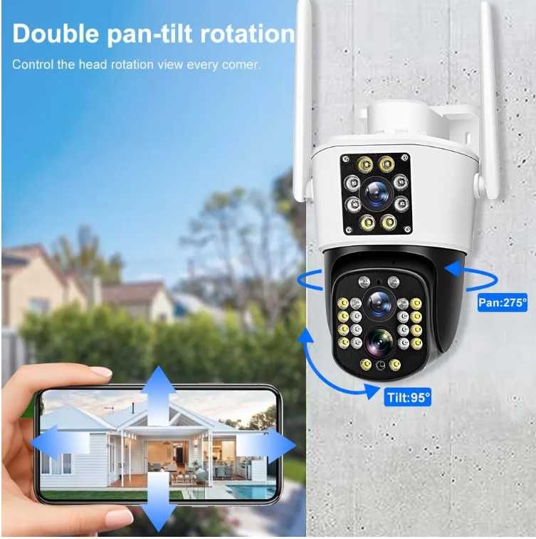 Kamera zewnętrzna 12MP obrotowa IP66 Full HD 355°x90° Wifi 10xZOOM