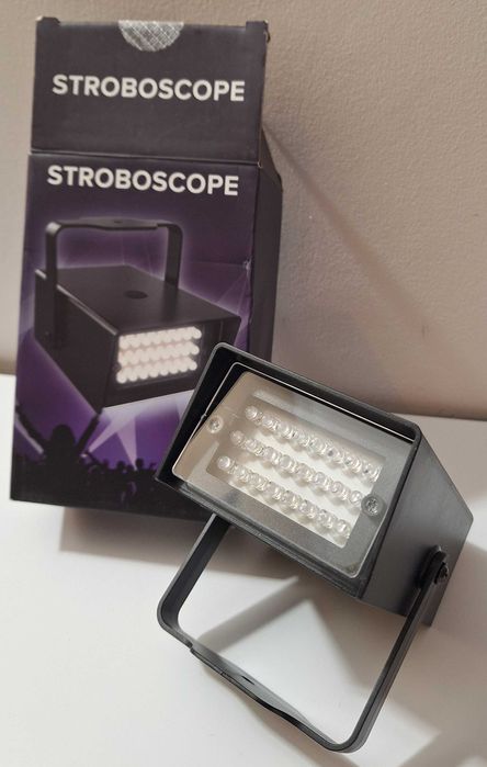 Stroboskop dyskotekowy LED biały 3 TRYBY prędkości zasilanie bateriami