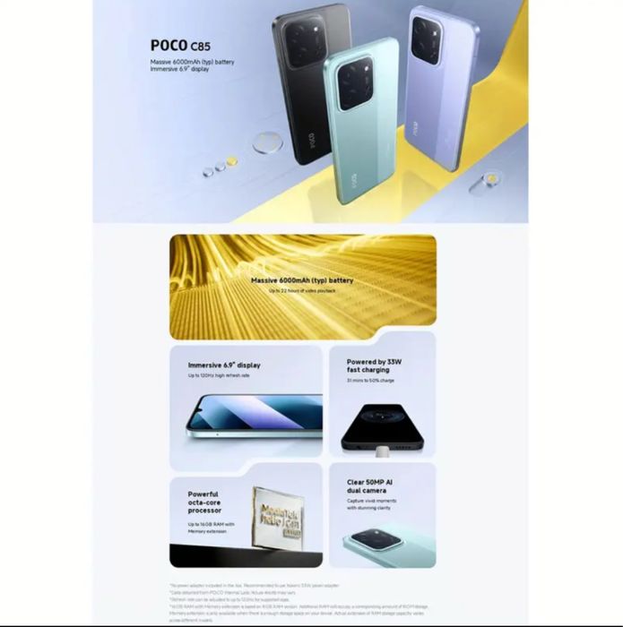 АКЦІЯ! POCO C85 | 8+256гб. | Чорний колір