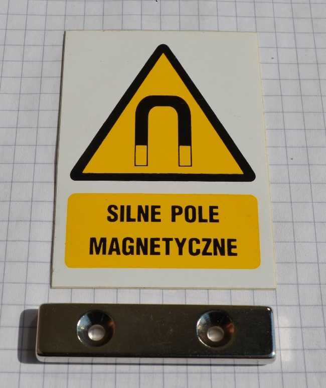 Magnes płytkowy z otworem na śrubkę stożkową pod wkręt 40x10x4 7/3,5