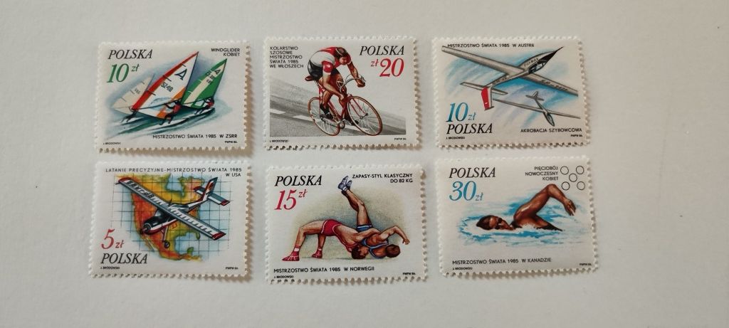 Znaczki pocztowe "Sukcesy polskich sportowców 1985"