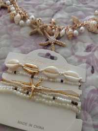 Colar mais pulseiras Praia