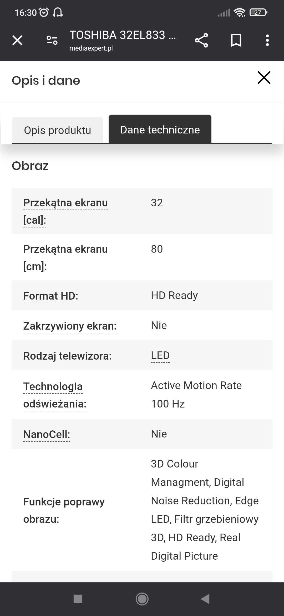 Telewizor Toshiba
