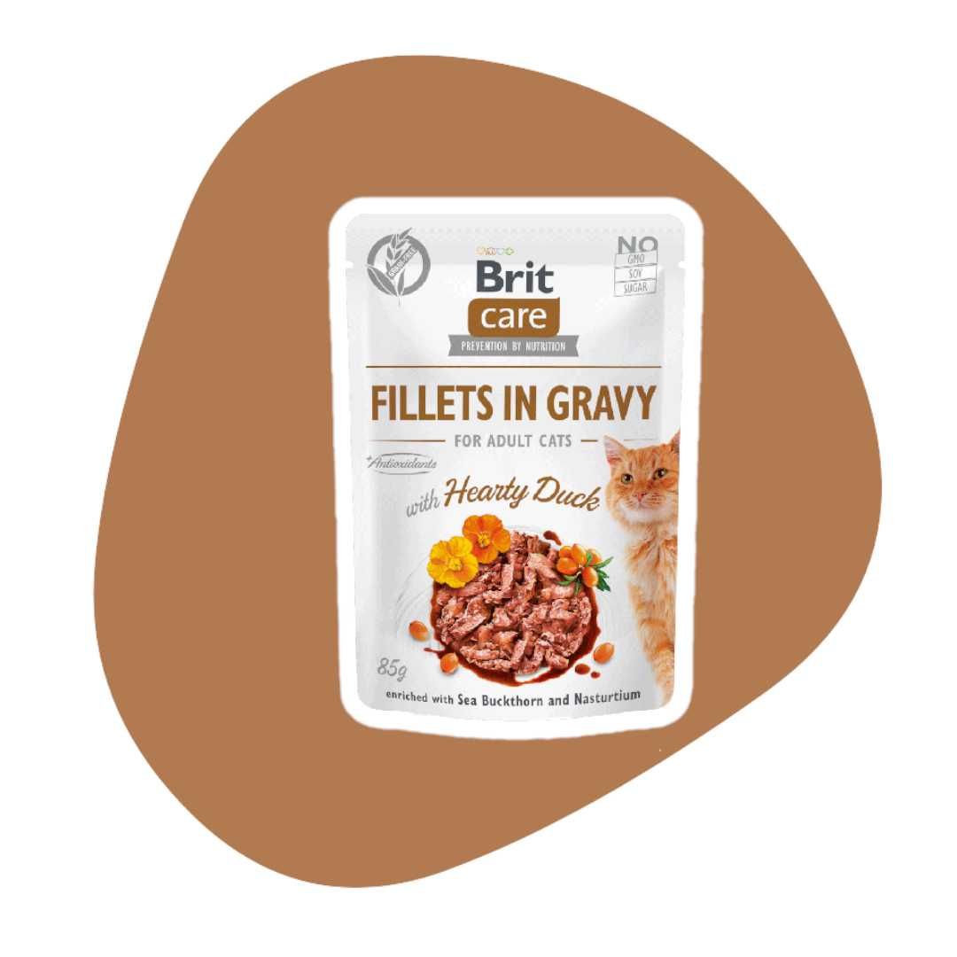 Brit Care Cat In gravy Duck Kaczka w sosie 10x85g Karma mokra