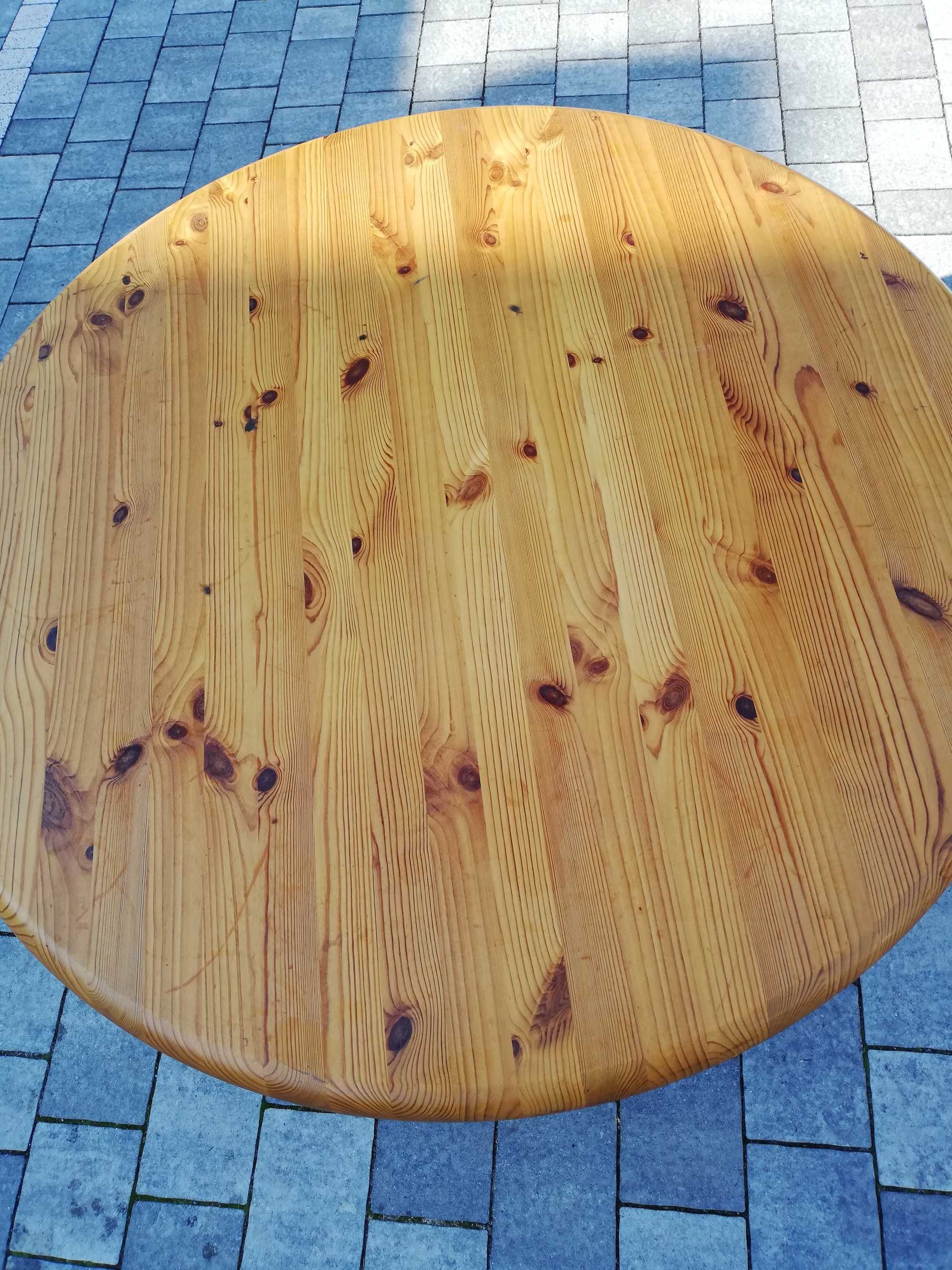 Stół stolik okrągły sosnowy
