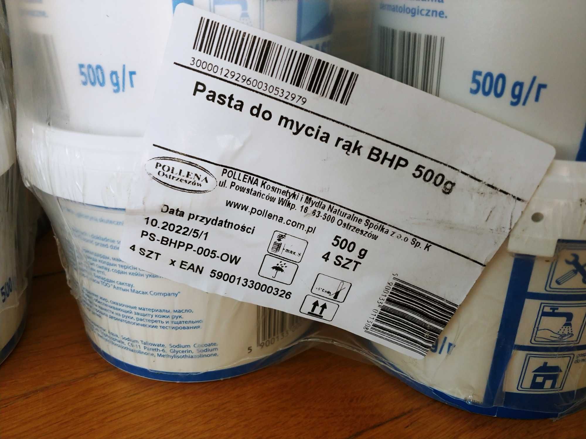 6 opakowań Pasta BHP 500gr do mycia rąk ze smaru wysyłka 1 zł
