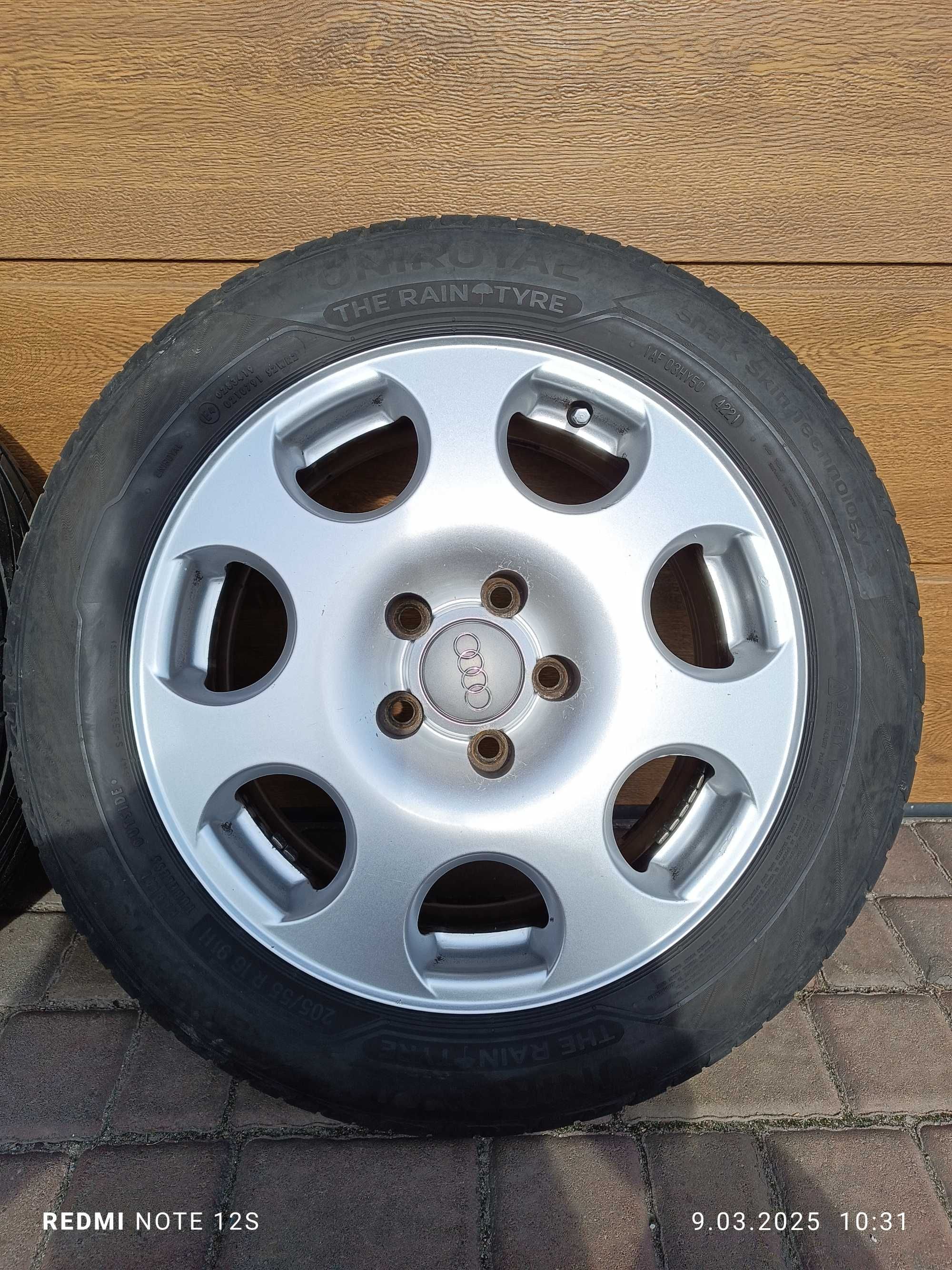 Koła felgi R16" Audi A4 / A6 alu 205/55R16 Uniroyal Rainsport 5