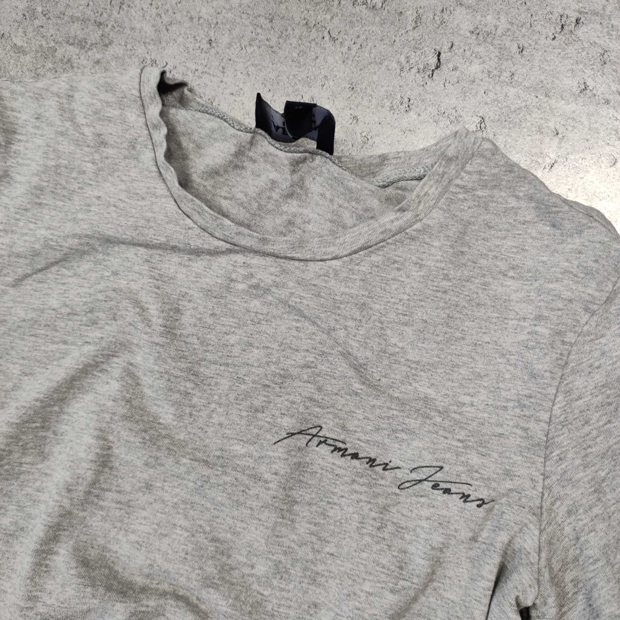 DAMSKA Bluzka Długi Rękaw Koszulka Szara Bawełna Emporio Armani Jeans
