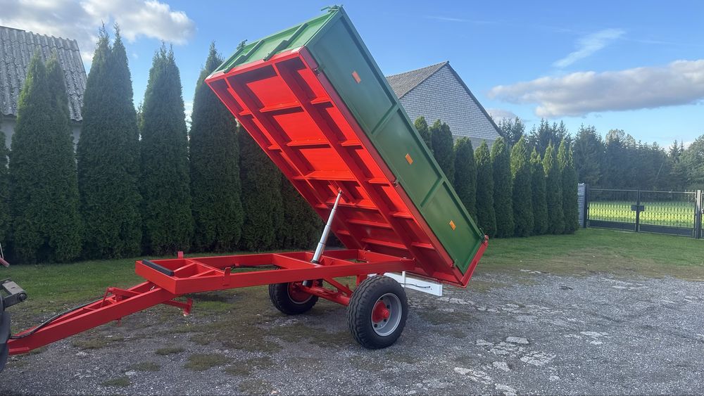 Przyczepa Rolnicza jednoosiowa wywrotka z kiprem jak fabryczna. Nowa