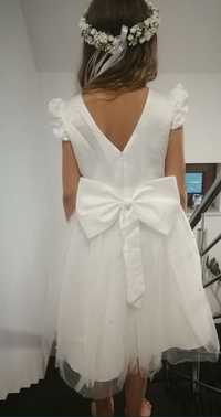 Sukienka komunijna na przebranie tiulowa biała księżniczka 140