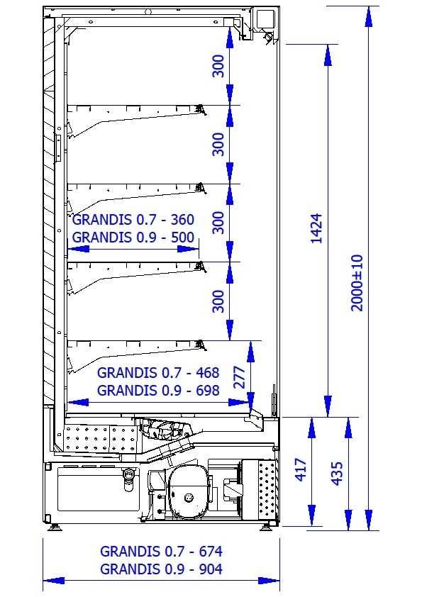 Regał chłodniczy GRANDIS 158 x 68  szafa chłodnicza lada regały chłodn