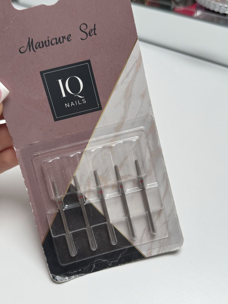 IQ nails zestaw frezów do skórek ścięty stożek 5 sztuk