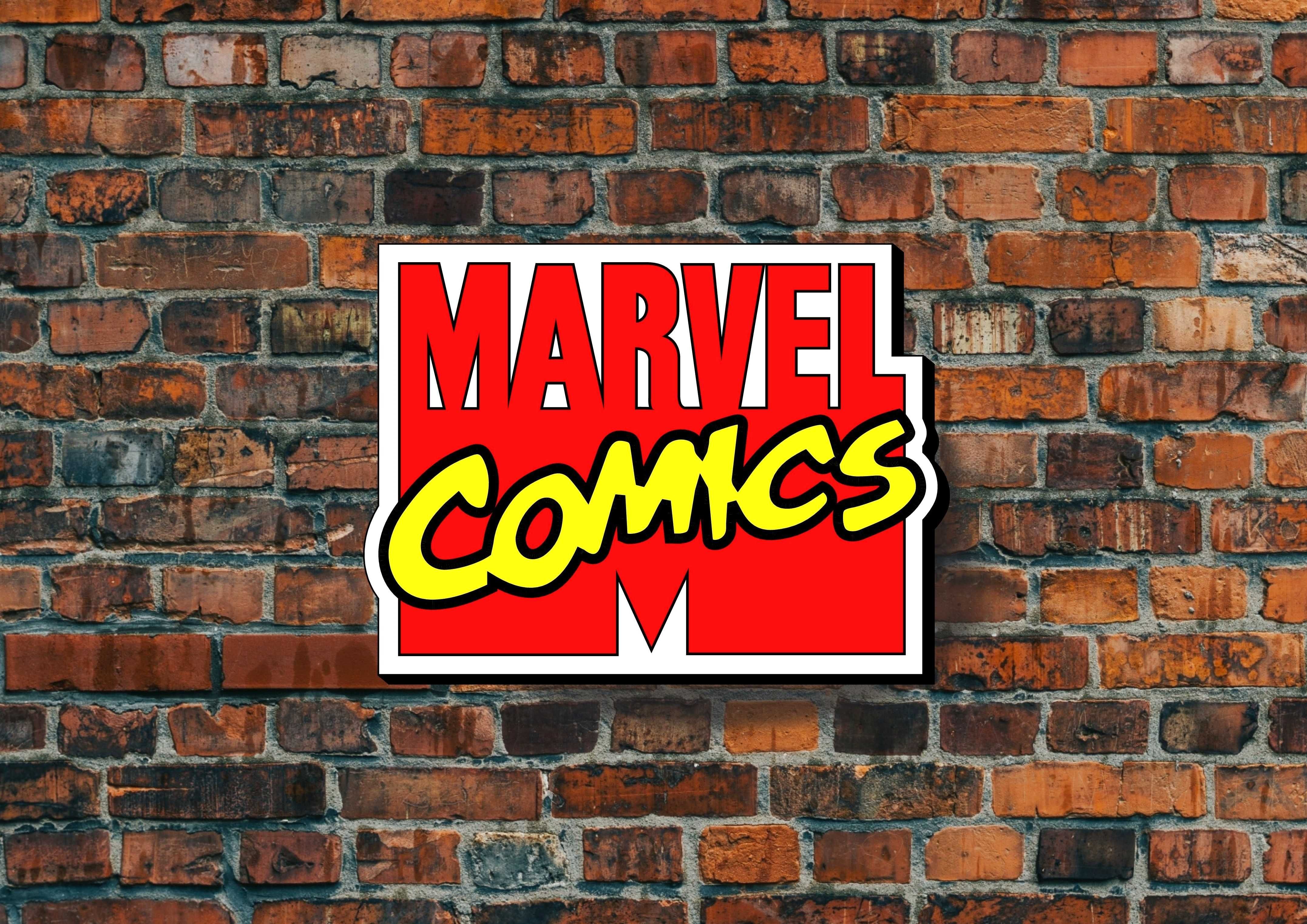 LED Neon MARVEL COMICS, Podświetlane Logo Marvela, Prezent