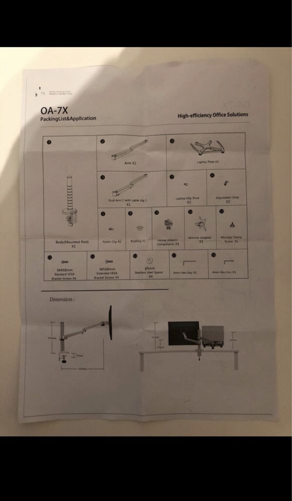 Suporte monitor e computador para secretária